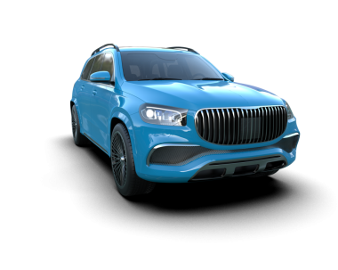 Arka planda izole edilmiş gerçekçi bir SUV aracı. 3D görüntüleme - illüstrasyon