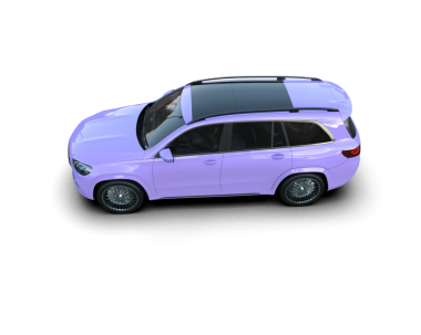 Pembe araba arka planda izole edilmiş. 3d oluşturma