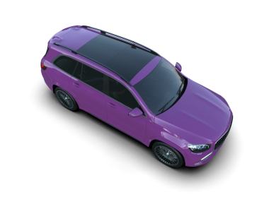 Beyaz arka planda pembe bir arabanın 3 boyutlu görüntüsü