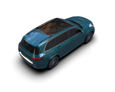 Siyah arka planda bir araba. - Araba. 3d illüstrasyon.