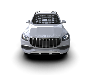 Lüks araba siyahta izole edilmiş. 3D görüntüleme - illüstrasyon