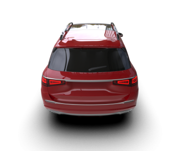 Siyah arka planda bir araba. 3d oluşturma.