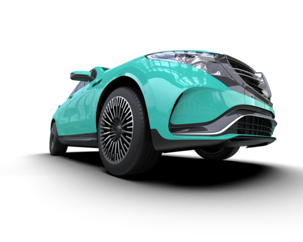 Modern araba beyaz arka planda izole edilmiş. 3d illüstrasyon