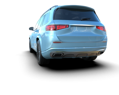 Beyaz arka planda izole edilmiş lüks araba 3 boyutlu illüstrasyon.