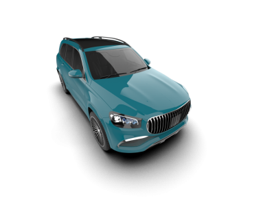 Beyaz arka planda modern bir araba. 3d illüstrasyon