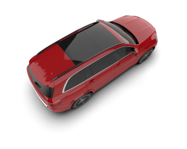 kırmızı modern araba beyaz üzerine izole edilmiş.