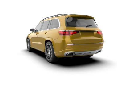 Beyaz arka planda izole edilmiş gerçekçi modern araba. 3d oluşturma