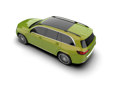 modern araba beyaz arka planda izole edildi. 3 boyutlu görüntüleme - yan görünüm