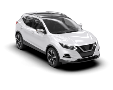 Modern araba arka planda siyah beyaz izole edilmiş. 3d illüstrasyon