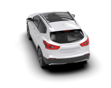 Modern araba arka planda izole edilmiş. 3D görüntüleme - illüstrasyon