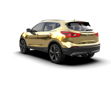 Modern araba arka planda izole edilmiş. 3D görüntüleme - illüstrasyon