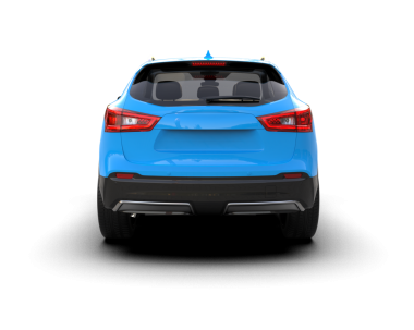 modern mavi araba beyaz zemin üzerinde izole edilmiş 3 boyutlu görüntüleme