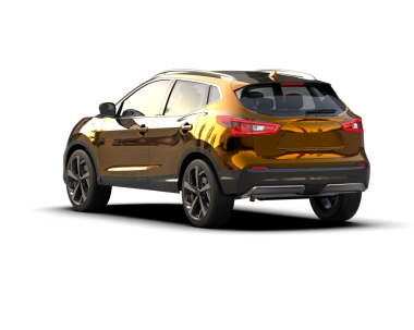 Sarı gradyalı modern SUV arabası