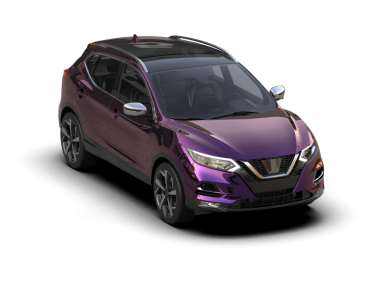 Gri arka planda mor lüks SUV arabası.