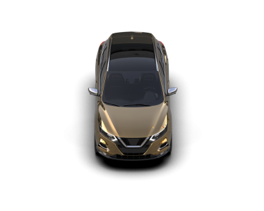 Arka planda lüks bir araba var. 3D görüntüleme - illüstrasyon