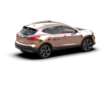 Kırpma yolu beyaz arka planda modern küçük spor araba. 3d oluşturma