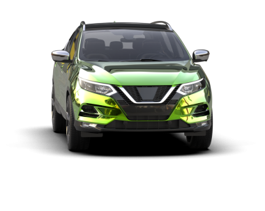 Siyah arka planda bir araba. 3d oluşturma