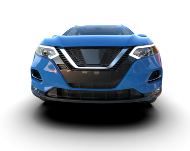 Siyah arka planda bir araba. 3d oluşturma.