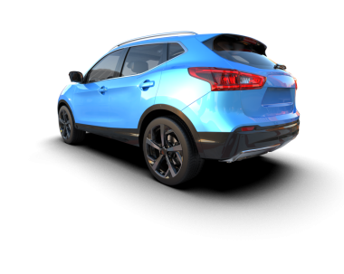 Modern bir spor arabanın 3 boyutlu görüntüsü.