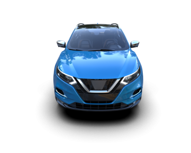 Modern araba arka planda izole edilmiş. 3D görüntüleme - illüstrasyon