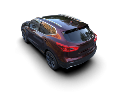 Modern araba arka planda izole edilmiş. 3D görüntüleme - illüstrasyon