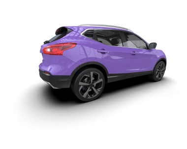 Mor arka planı olan modern bir araba. 3d oluşturma