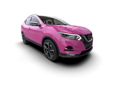 beyaz arka planda modern pembe araba