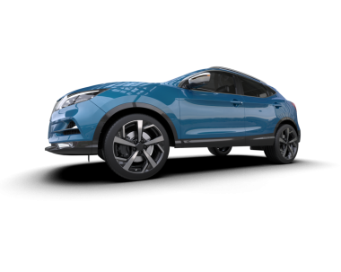 Beyaz arka planda mavi araba. 3d oluşturma