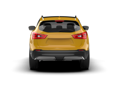 Sarı modern SUV - beyaz üzerine izole edilmiş arka görüş. 3d oluşturma