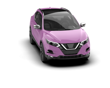 beyaz arkaplanda izole edilmiş mor araba