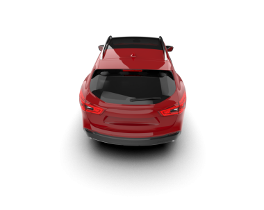 Beyaz arka planda kırmızı spor araba. yüksek kaliteli fotoğraf