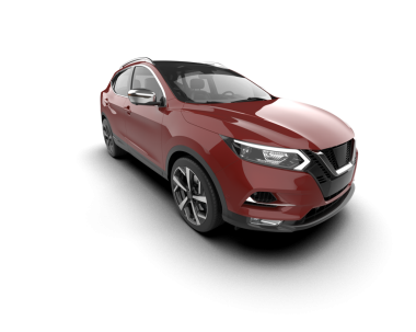 Kırmızı modern araba beyaz arka planda izole edilmiş. 3d oluşturma