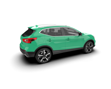 yeşil sedan. Sedan, araba. Beyaz arkaplanda izole edilmiş vektör illüstrasyonu