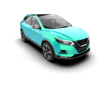 Arka planda izole edilmiş gerçekçi bir SUV aracı. 3D görüntüleme - illüstrasyon