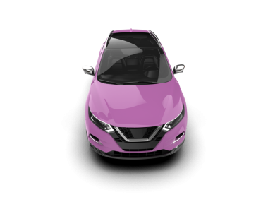 beyaz arkaplanda mor araba