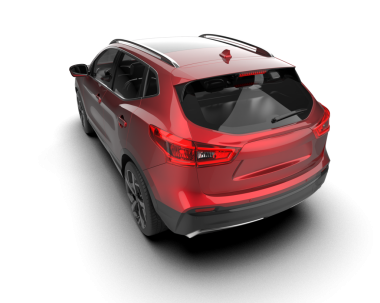 Modern araba arka planda izole edilmiş. 3D görüntüleme - illüstrasyon