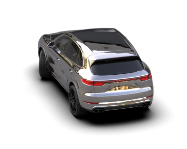 Modern araba. Siyah arkaplanda izole edilmiş 3 boyutlu resimleme. 3d oluşturma