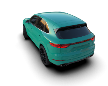 Siyah arka planda modern bir araba. 3d oluşturma