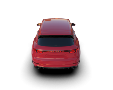 Beyaz arka plan üzerinde izole kırmızı modern otomobil