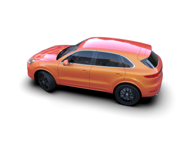 Siyah arka planda bir araba. 3d oluşturma