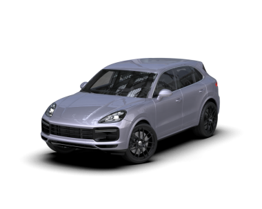 Siyah arka planda beyaz bir spor arabanın 3 boyutlu canlandırması