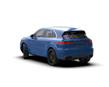 Siyah arka planda modern lüks bir araba. Mavi arka planı olan güzel bir arabanın 3 boyutlu görüntüsü..