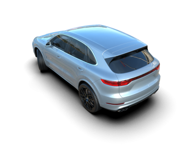 Karanlık bir arka planda modern lüks bir araba. 3 Boyutlu Hazırlama