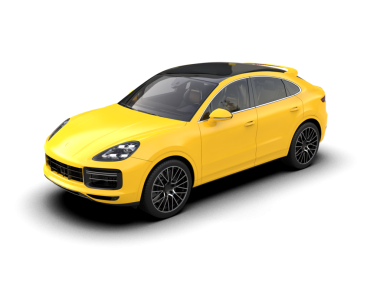 Sarı araba siyah arkaplanda izole edildi