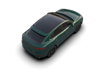 Gri arka planda gölgeli modern yeşil araba.