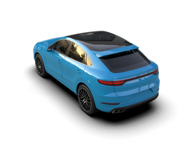 Beyaz arka planda modern bir arabanın 3 boyutlu görüntüsü