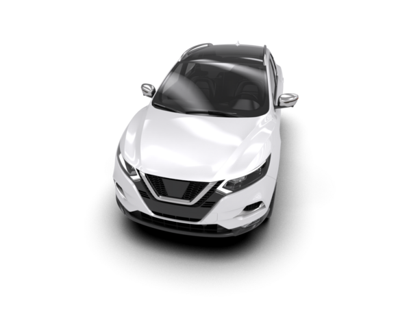 Modern araba siyah üzerine izole edilmiş. 3D görüntüleme - illüstrasyon