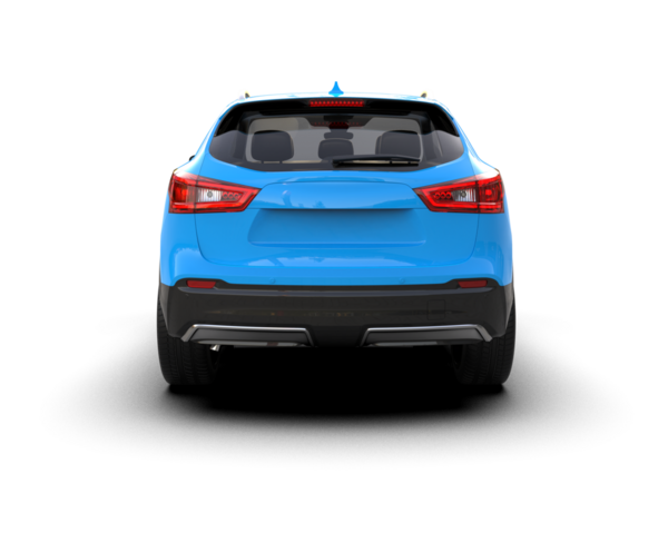 modern mavi araba beyaz zemin üzerinde izole edilmiş 3 boyutlu görüntüleme