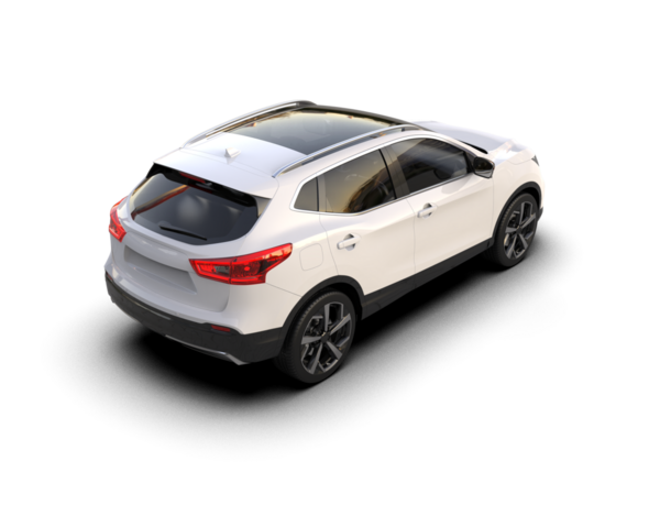 Beyaz arka planda bir araba. 3d görüntüleme - beyaz arkaplanda izole edilmiş