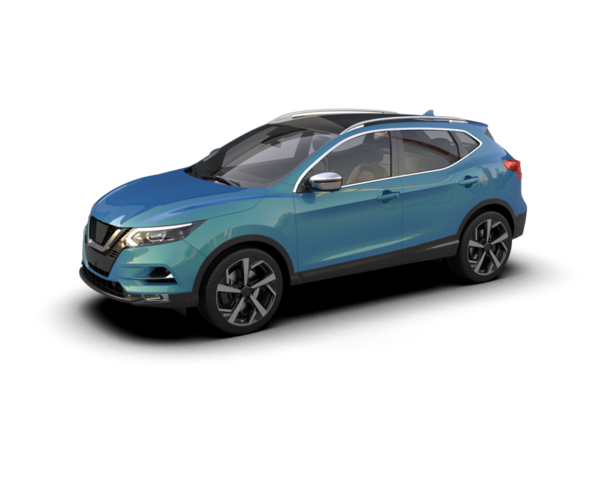 Arka planda modern bir araba. 3d oluşturma